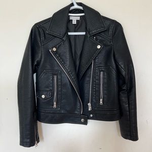 TopShop Teddy Faux Leather Biker Jacket